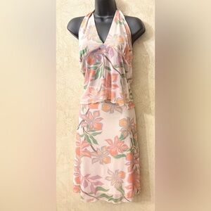 See You Monday Floral Halter Neck Skirt Set